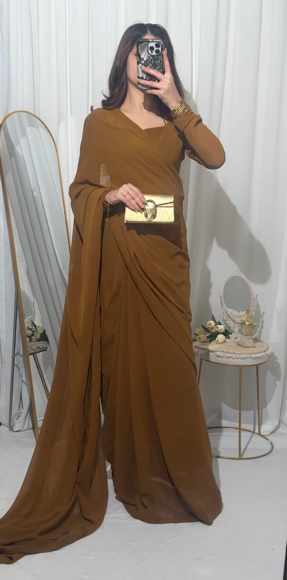 SOLID MUSTARD SAREE