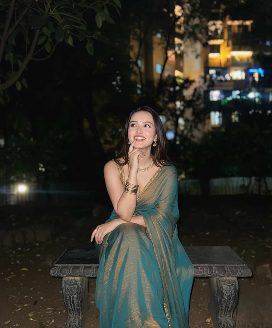 ELEGANT SHIMMER TISSUE TEAL BLUE SAREE LIGHTWEIGHT & STYLISH DRAPE